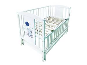 Ліжечко дитяче ЛІЛІ-2 'Слоник' (1) шарнір-підшипник з відкидною боковиною, (Білий)