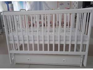 Ліжко дитяче 'Софія' - шарнір-підшипник+ящик з опускною боковиною (Білий)