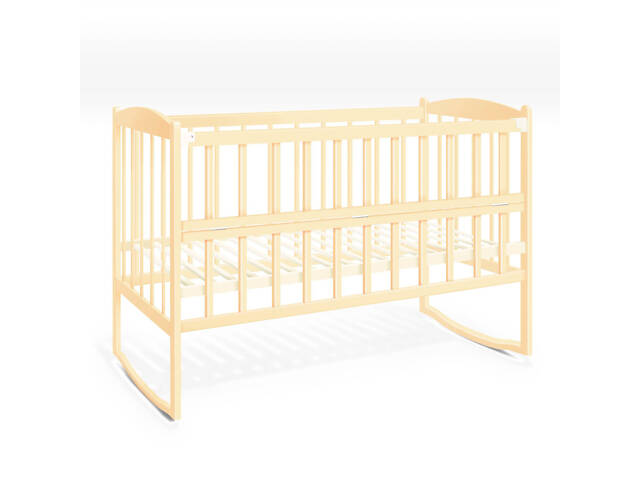 Ліжечко-гойдалка дитяча 'Райдуга' слонова кістка відкидний бортик, в пакеті - Фото 1