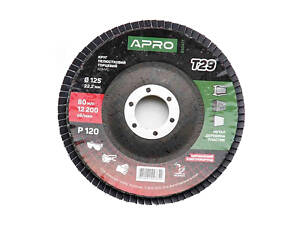 Круг пелюстковий торцевої Apro 125 мм x Р120 цирконій прямий (830477)