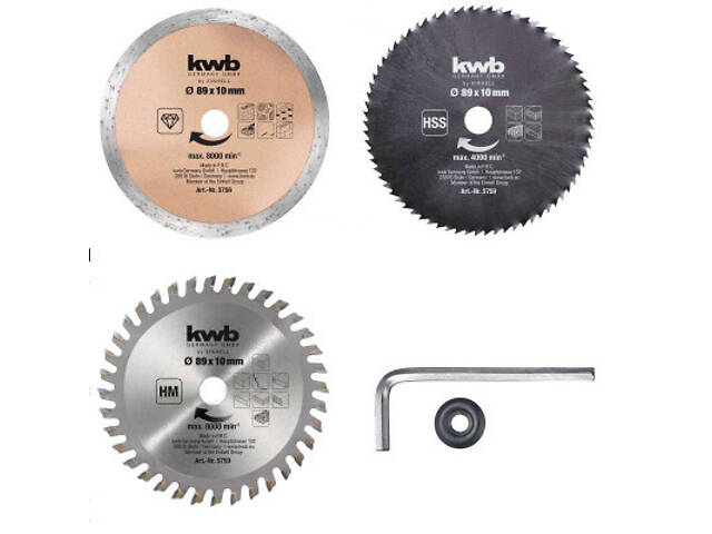 Круг відрізний Einhell набір 3шт, 89x10 мм, для деревних матеріалів і пластику (575915) - Фото 1