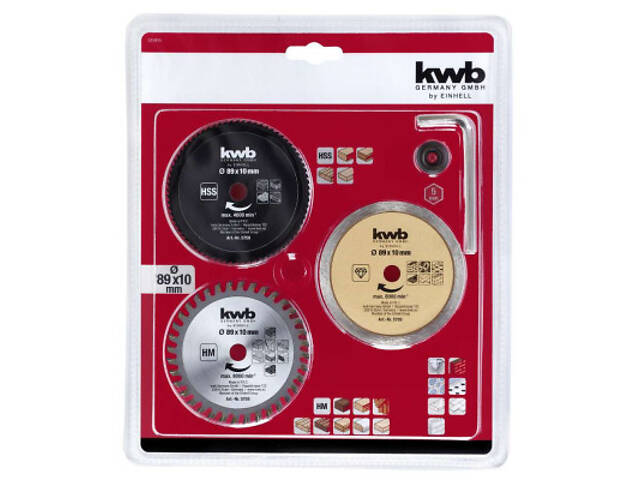 Круг відрізний Einhell набір 3шт, 89x10 мм, для деревних матеріалів і пластику (575915) - Фото 5
