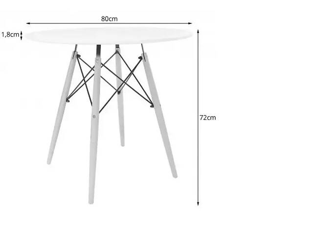 Круглий стіл JH 80 см – чорний - Фото 2