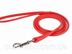 Круглый кожаный поводок для собаки 'Lockdog' длина 1.2 м красный