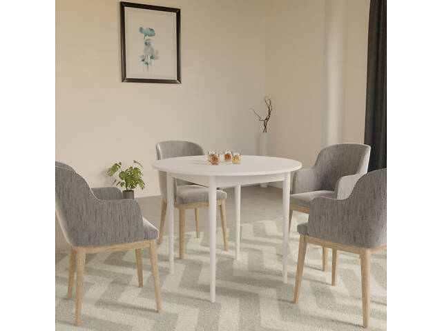 Круглий стіл Неман ДЕРІЛ Білий/Білий - Фото 2