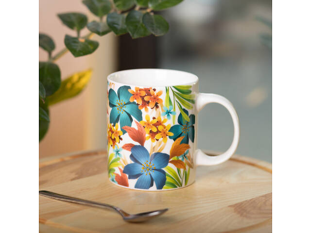 Кружка порцелянова з малюнком 400 (мл) для чая та кави RX-N240472BL - Фото 4