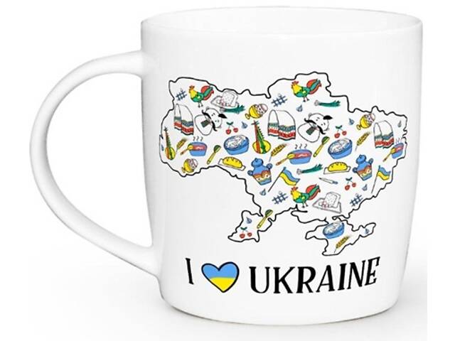 Кружка Kvarta I love Ukraine KV-D-1943 360 мл белая - Фото 1