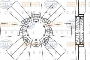Крыльчатка вентилятора  для моделей: DAF (XF, XF), MAN (SL,SÜ,HOCL)