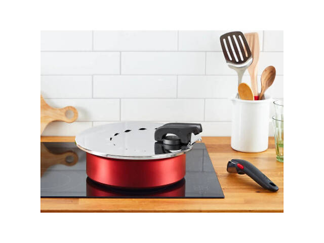 Крышка для посуды Tefal Ingenio, 20-28см, нержавіюча сталь, пластик (L9829853) - Фото 3