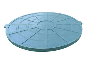 Крышка полимерпесчаная люка канализационного садового 1 т. зеленая Воюс