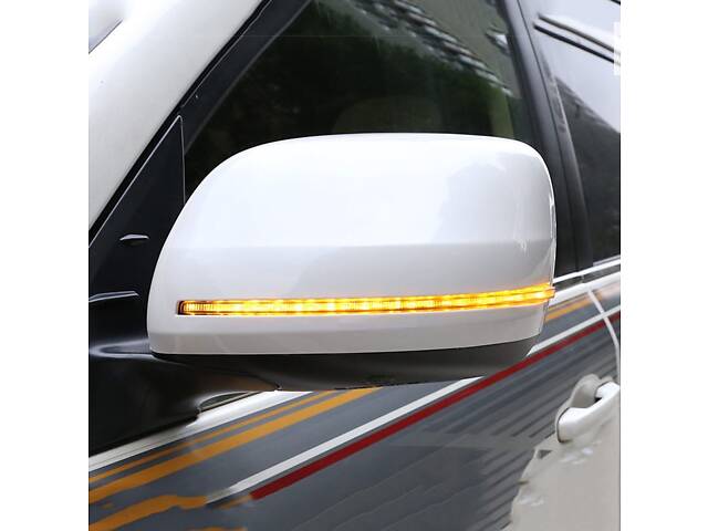 Крышки зеркал (с LED повторителем, стиль 2020) Белый цвет для Toyota Land Cruiser 200