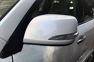 Крышки зеркал (с повторителем, стиль 2014) Белый цвет для Toyota Land Cruiser Prado 150