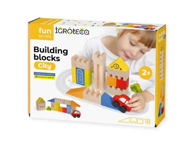 Кубики Ігротеко Будівельні блоки Місто 18 елементів (900538) - Фото 1