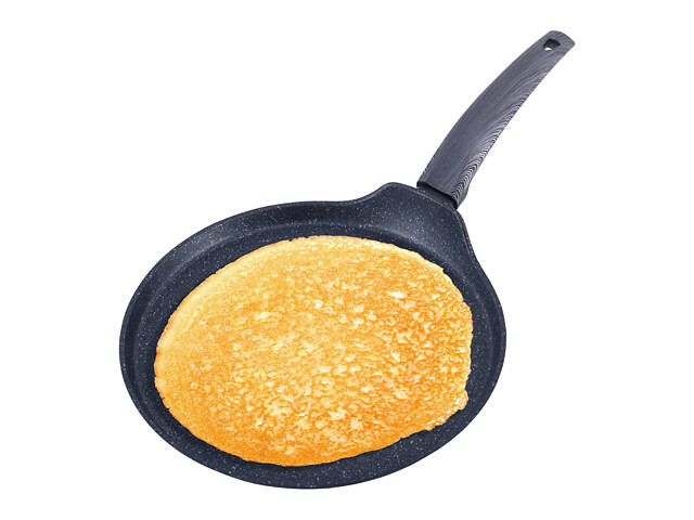 Кухонная блинная сковорода из алюминия с антипригарным покрытием черный мрамор 28см KL225737 Kamille - Фото 1