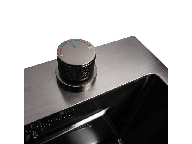 Кухонна мийка 75*45A PVD чорна Handmade 'Водоспад' - Фото 7