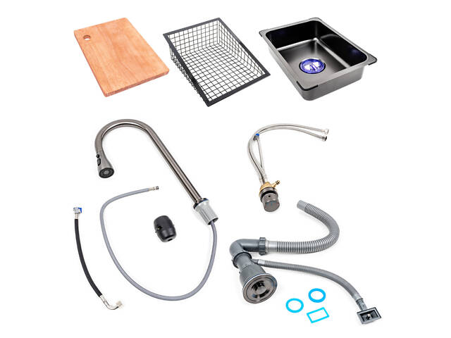 Кухонна мийка 75*45A PVD чорна Handmade 'Водоспад' - Фото 10