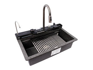 Кухонная мойка гранитная VALESO EVANORA 7546 матовая графит