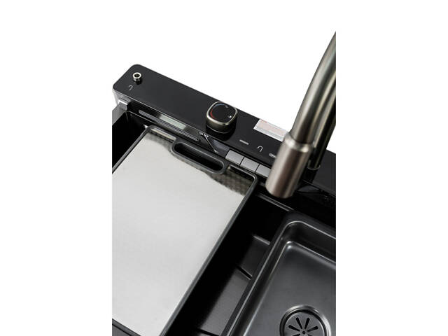 Кухонна мийка KARAFA-4 7546 чорна з нержавіючої сталі. - Фото 9