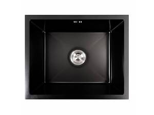 Кухонная мойка PVD черная СМ 54*44 Platinum Handmade (монтаж под столешницу)