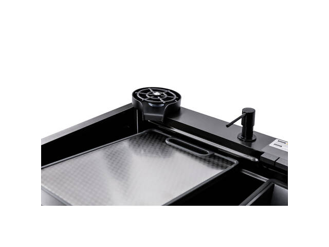 Кухонна мийка TWITER-2 7546 чорна з нержавіючої сталі. - Фото 3