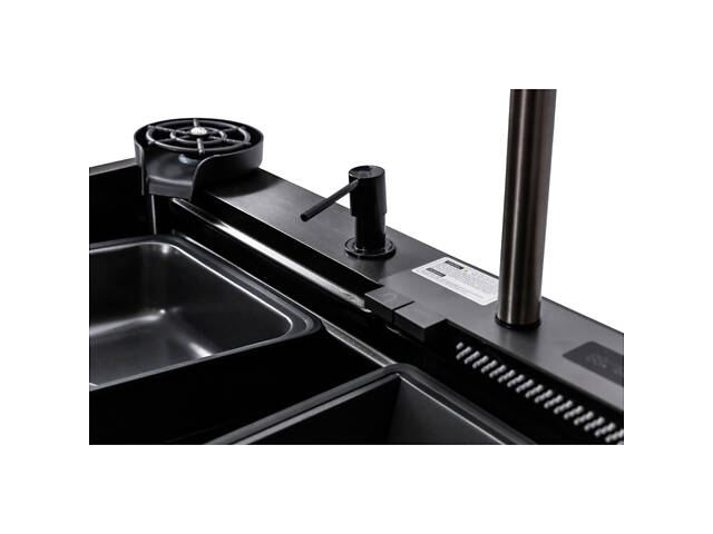 Кухонна мийка TWITER-2 7546 чорна з нержавіючої сталі. - Фото 6