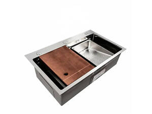 Кухонная мойка Zerix ZH8045-SET-05 NANO-SILVER (3.0/0.8) с нерж. стали, комплект (нержавейка)