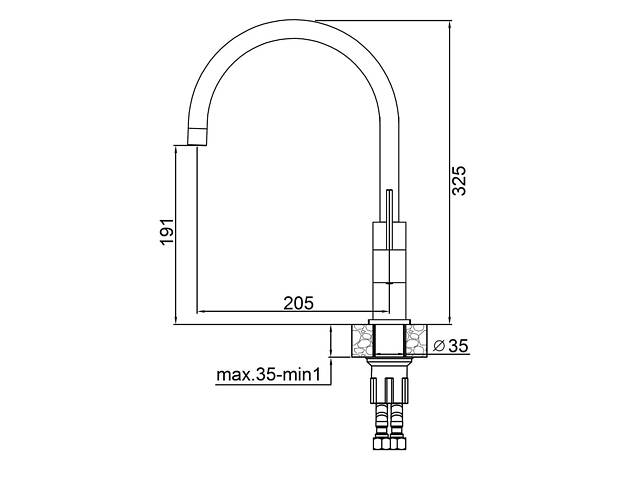 Кухонний змішувач Fabiano FKM 50 SS Titanium 8232.401.0087 - Фото 2