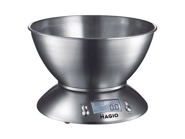 Кухонные весы с чашей до 5 кг MAGIO MG-695 с таймером и термометром - Фото 1