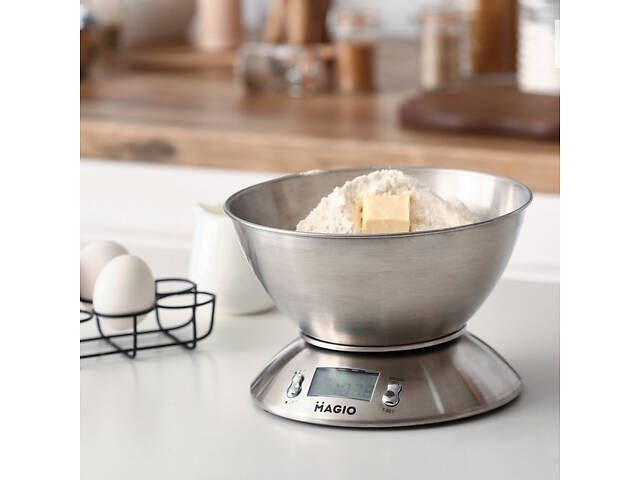Кухонные весы с чашей до 5 кг MAGIO MG-695 с таймером и термометром - Фото 4