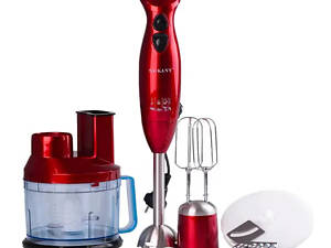 Кухонний комбайн з чашею 7 в 1 Sokany SM-5011-7 600 Вт з насадками Червоний