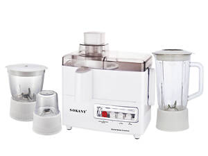 Кухонний комбайн із соковижималкою та кавомолкою 4 в 1 блендер 800 Вт Sokany