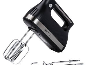 Кухонный миксер ручной с 2 насадками Sokany электромиксер для взбивания крема, яиц, сливок 300 Вт