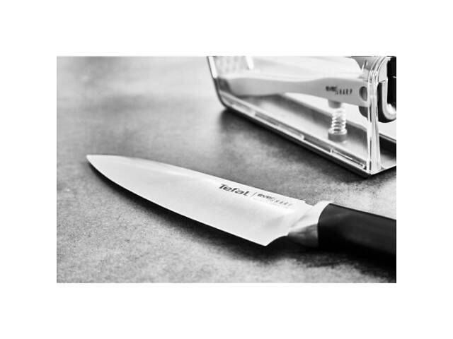 Кухонный нож Tefal Eversharp, 16.5см, з чохол-точило нержавіюча сталь, чорний (K2569004) - Фото 2