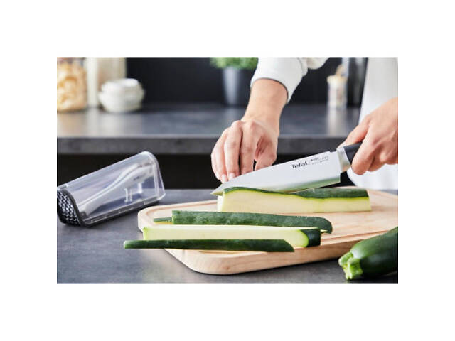 Кухонный нож Tefal Eversharp, 16.5см, з чохол-точило нержавіюча сталь, чорний (K2569004) - Фото 6