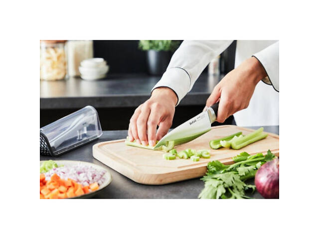 Кухонный нож Tefal Eversharp, 16.5см, з чохол-точило нержавіюча сталь, чорний (K2569004) - Фото 7