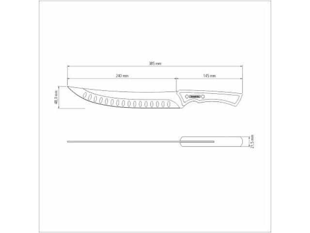 Кухонний ніж Tramontina Churrasco Black філейний 253 мм (22841/110) - Фото 6