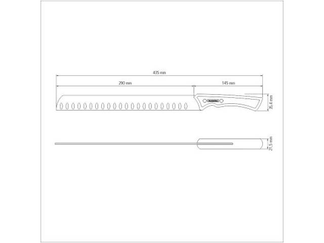 Кухонний ніж Tramontina Churrasco Black Slicer 305 мм (22842/112) - Фото 2