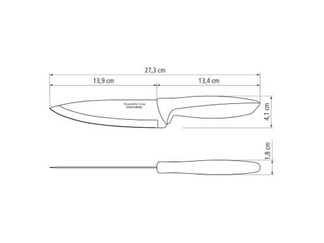 Кухонний ніж Tramontina Plenus black Chef 152 мм (23426/106) - Фото 4