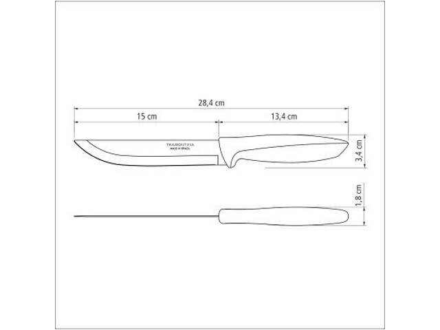 Кухонний ніж Tramontina Plenus Black Meat 152 мм (23423/106) - Фото 3