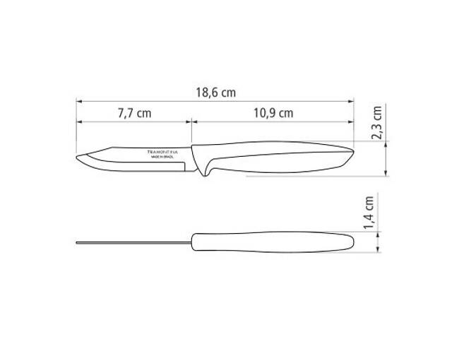 Кухонний ніж Tramontina Plenus Black Vegetable 76 мм (23420/103) - Фото 4