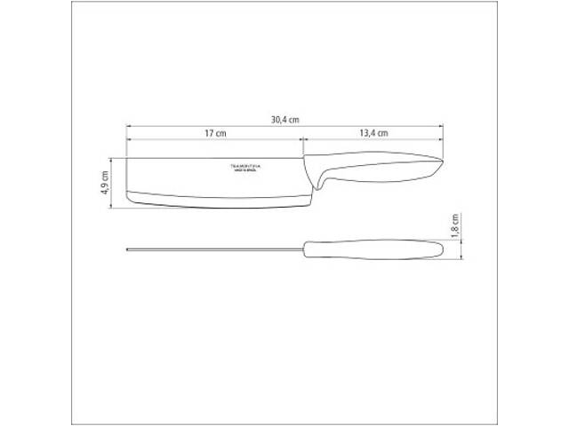 Кухонный нож Tramontina Plenus Grey 178 мм (23444/167) - Фото 2