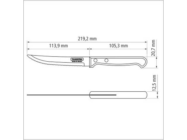 Кухонний ніж Tramontina Polywood Steak 127 мм (21122/195) - Фото 4