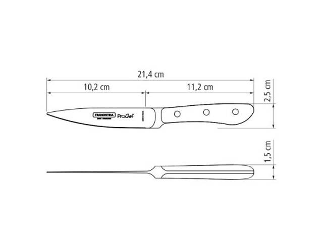 Кухонний ніж Tramontina Prochef 102 мм (24160/004) - Фото 3