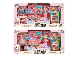 Кукла 2027-24 (12) 2 вида, 30 см, шарнирные суставы, имитация стеклянных глаз, подсветка, аксессуары, мебель, в коробке