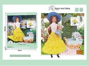 Кукла с младенцем и ааксессуарами (A 790-3) съемная обувь, шляпа, коляска