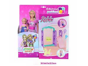 Кукла WG 210 (36/2) высота 30 см, аксессуары, пупсик, качели, в коробке