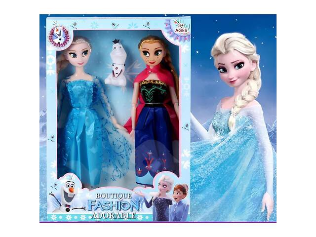 Куклы Эльза и Анна 28 см с Олафом из мультфильма 'Холодное сердце' Frozen — набор кукол Эльза и Анна в классических наря - Фото 5