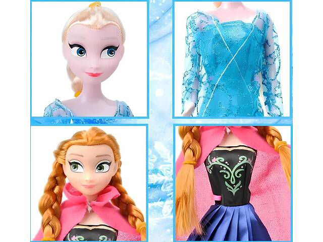 Куклы Эльза и Анна 28 см с Олафом из мультфильма 'Холодное сердце' Frozen — набор кукол Эльза и Анна в классических наря - Фото 7