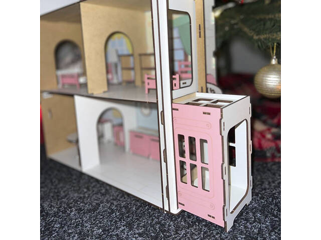 Ляльковий будиночок для LOL із кольоровими стінами, ліфтом і меблями в подарунок - Фото 5