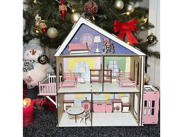 Ляльковий будиночок для LOL із кольоровими стінами, ліфтом і меблями в подарунок - Фото 6